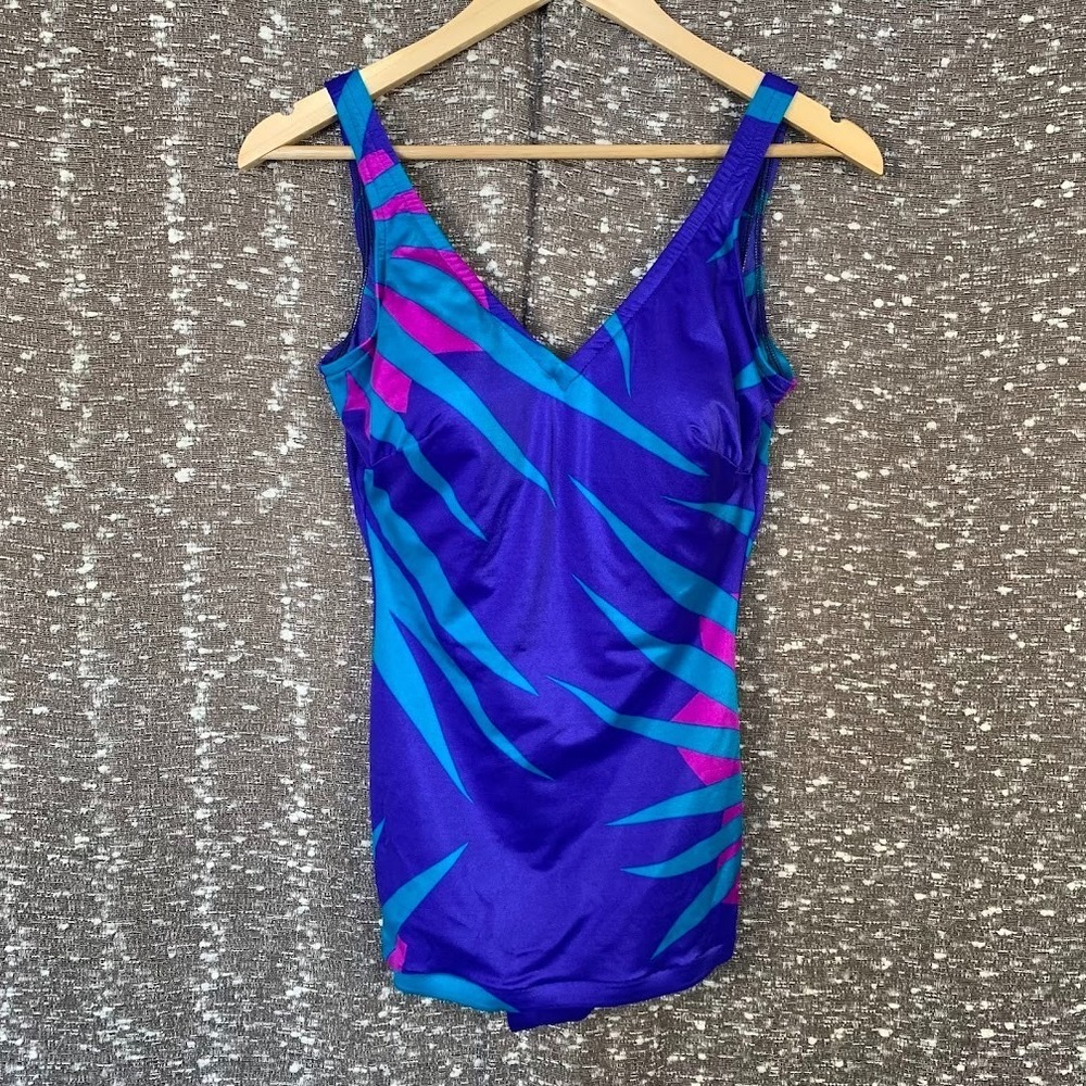 Vintage 60's Jantzen One Piece Swimsuit Pinup Multicolor Retro Women's 14C/D